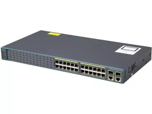 WS-C2960-24TC-S Cisco Catalyst 2960-24TC-S - Switch - Managed - 24 x 10/100 + 2 x combo Gigabit SFP - rack-mountable
